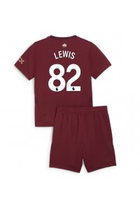 Manchester City Rico Lewis #82 Jalkapallovaatteet Lasten Kolmas peliasu 2024-25 Lyhythihainen (+ Lyhyet housut)